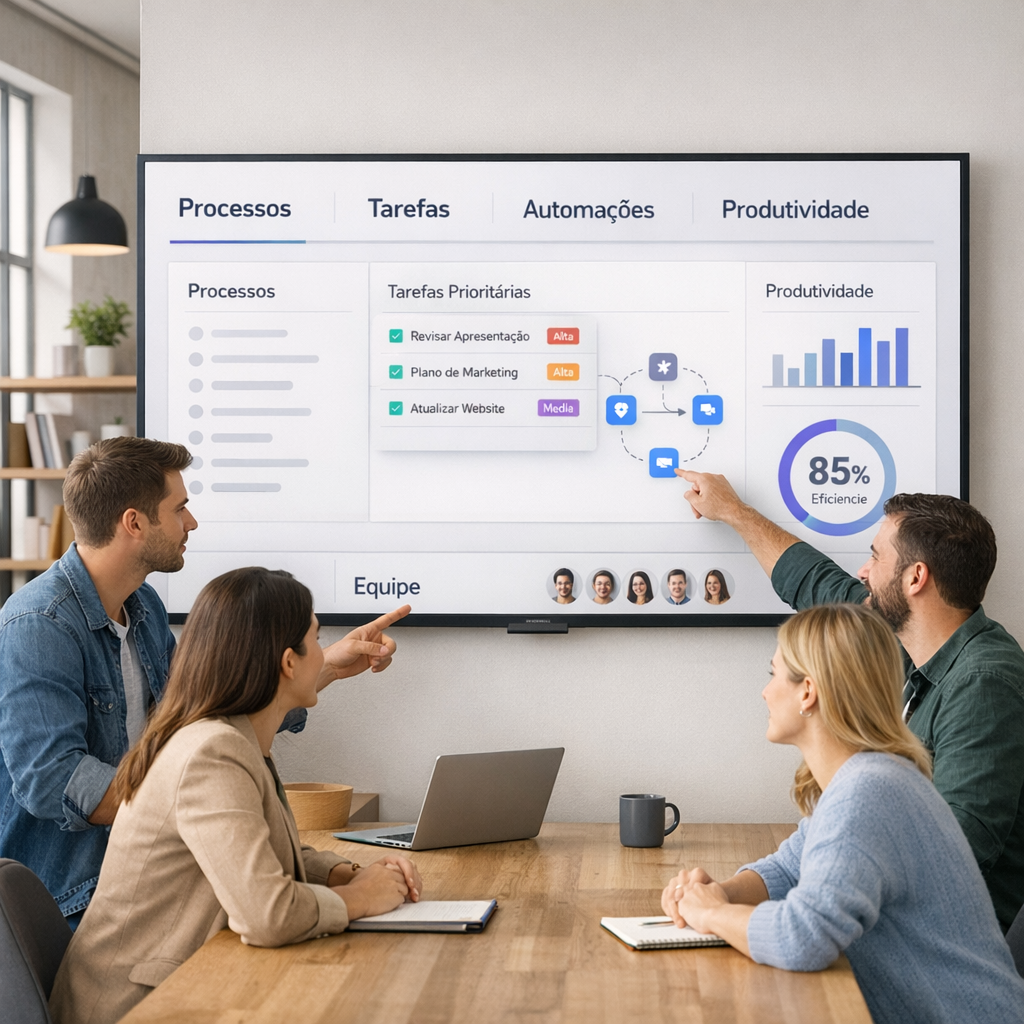 Sistema operacional com IA em uso pela equipe